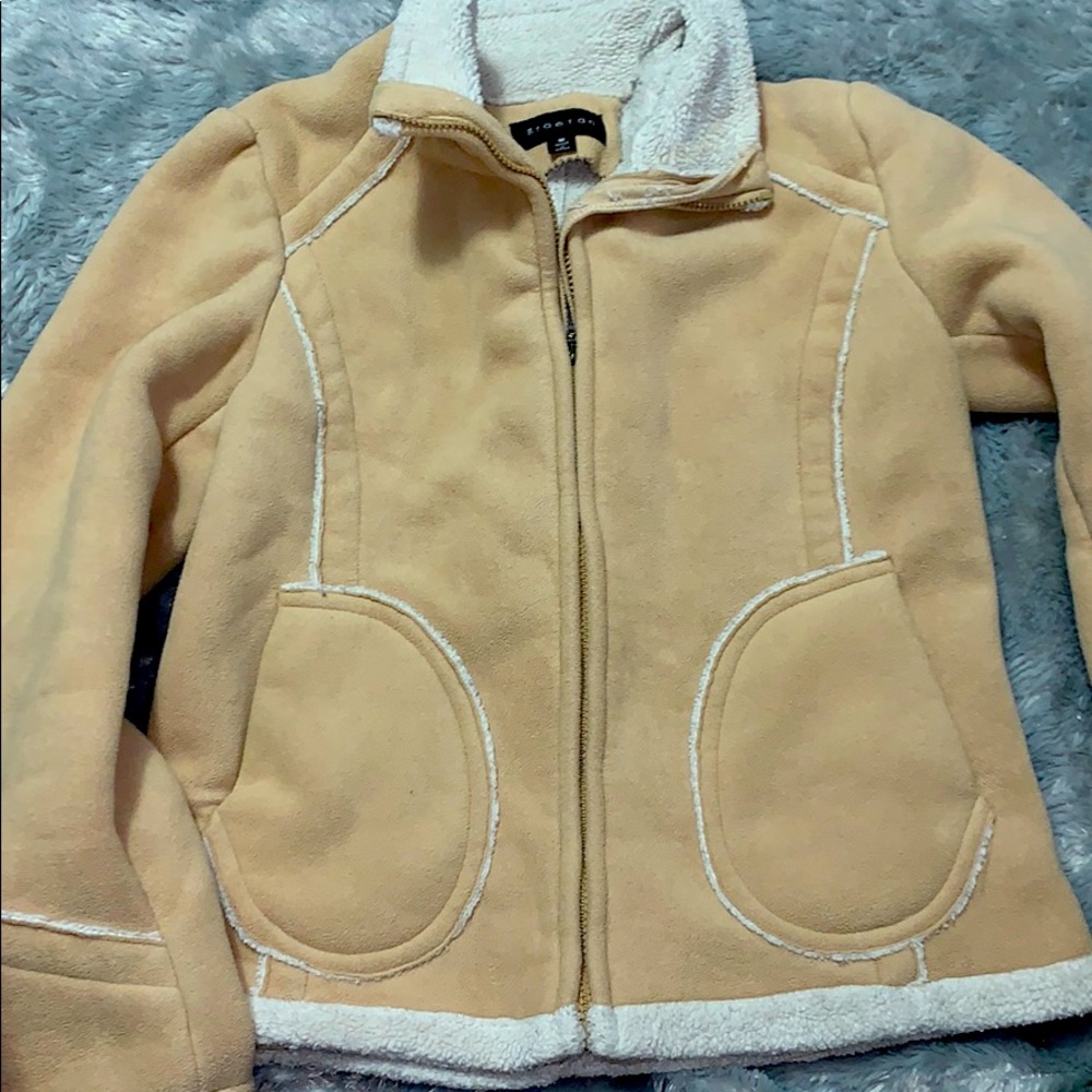 Tan and white jacket